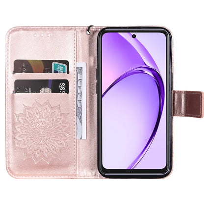 KT Imprinting Flower Series-1 For Oppo A3x 4G / 5G (India) / A3 4G / 5G / A60 5G / A40 4G / A40M 4G Case Sunflower Leather Wallet Phone Cover