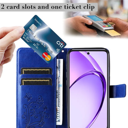 KT Imprinting Flower Series-2 For Oppo A3x 4G / 5G (India) / A3 4G / 5G / A60 5G / A40 4G / A40M 4G Case Butterfly Leather Phone Cover