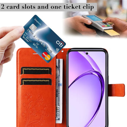 KT Imprinting Flower Series-2 For Oppo A3x 4G / 5G (India) / A3 4G / 5G / A60 5G / A40 4G / A40M 4G Case Butterfly Leather Phone Cover