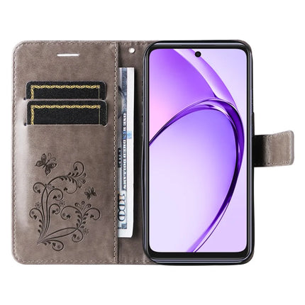 KT Imprinting Flower Series-2 For Oppo A3x 4G / 5G (India) / A3 4G / 5G / A60 5G / A40 4G / A40M 4G Case Butterfly Leather Phone Cover