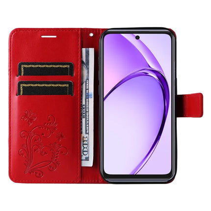 KT Imprinting Flower Series-2 For Oppo A3x 4G / 5G (India) / A3 4G / 5G / A60 5G / A40 4G / A40M 4G Case Butterfly Leather Phone Cover
