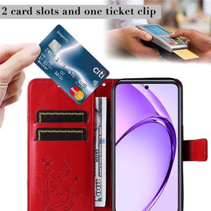 KT Imprinting Flower Series-2 For Oppo A3x 4G / 5G (India) / A3 4G / 5G / A60 5G / A40 4G / A40M 4G Case Butterfly Leather Phone Cover