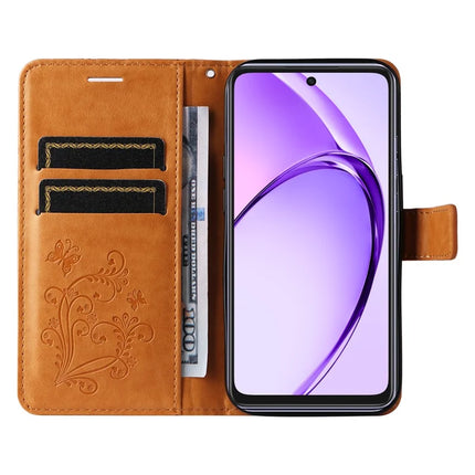 KT Imprinting Flower Series-2 For Oppo A3x 4G / 5G (India) / A3 4G / 5G / A60 5G / A40 4G / A40M 4G Case Butterfly Leather Phone Cover