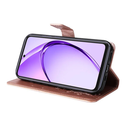 KT Imprinting Flower Series-2 For Oppo A3x 4G / 5G (India) / A3 4G / 5G / A60 5G / A40 4G / A40M 4G Case Butterfly Leather Phone Cover