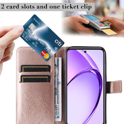 KT Imprinting Flower Series-2 For Oppo A3x 4G / 5G (India) / A3 4G / 5G / A60 5G / A40 4G / A40M 4G Case Butterfly Leather Phone Cover