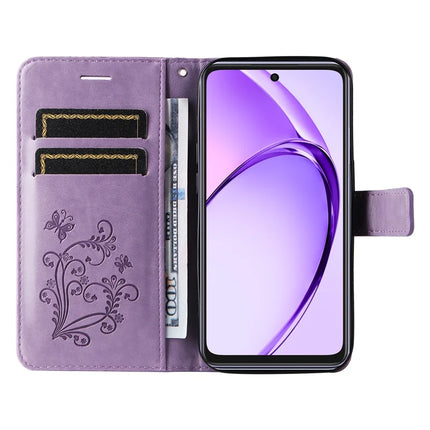 KT Imprinting Flower Series-2 For Oppo A3x 4G / 5G (India) / A3 4G / 5G / A60 5G / A40 4G / A40M 4G Case Butterfly Leather Phone Cover