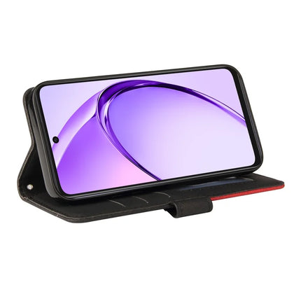 For Oppo A3x 4G / 5G (India) / A3 4G / 5G / A60 5G / A40 4G / A40M 4G Leather Case Wallet Stand Color Splicing Phone Cover