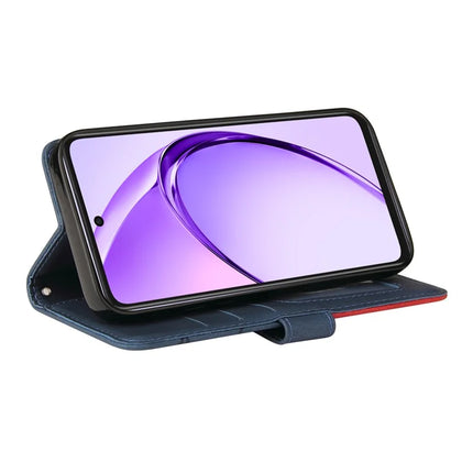 For Oppo A3x 4G / 5G (India) / A3 4G / 5G / A60 5G / A40 4G / A40M 4G Leather Case Wallet Stand Color Splicing Phone Cover