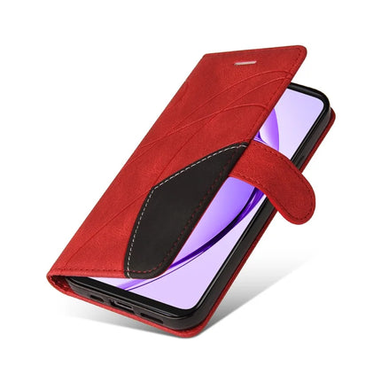 For Oppo A3x 4G / 5G (India) / A3 4G / 5G / A60 5G / A40 4G / A40M 4G Leather Case Wallet Stand Color Splicing Phone Cover