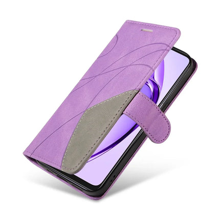 For Oppo A3x 4G / 5G (India) / A3 4G / 5G / A60 5G / A40 4G / A40M 4G Leather Case Wallet Stand Color Splicing Phone Cover