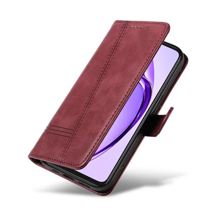 For Oppo A3x 4G / 5G (India) / A3 4G / 5G / A60 5G / A40 4G / A40M 4G Case Flip Wallet T-Shape Lines Leather Phone Cover