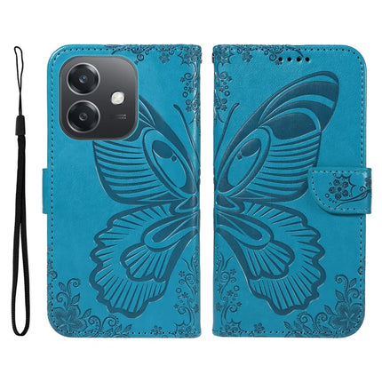 For Oppo A3x 4G / 5G (India) / A3 4G / 5G / A60 5G / A40 4G / A40M 4G Case Butterfly Pattern Leather Wallet Flip Phone Cover - Blue