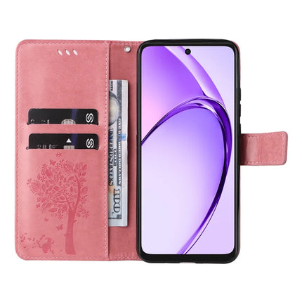 KT Imprinting Flower Series-3 For Oppo A3x 4G / 5G (India) / A3 4G / 5G / A60 5G / A40 4G / A40M 4G Case Cat Tree Pattern Flip Leather Phone Cover