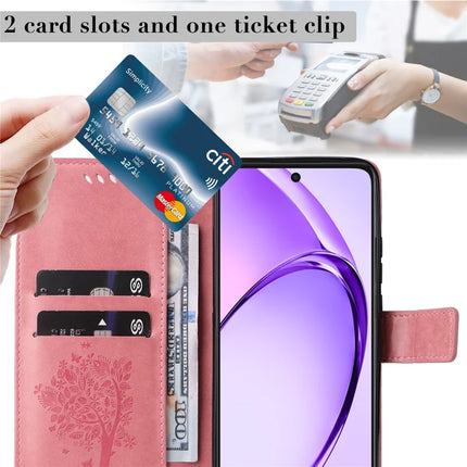 KT Imprinting Flower Series-3 For Oppo A3x 4G / 5G (India) / A3 4G / 5G / A60 5G / A40 4G / A40M 4G Case Cat Tree Pattern Flip Leather Phone Cover