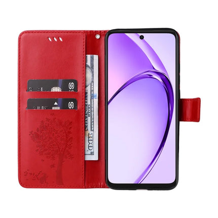 KT Imprinting Flower Series-3 For Oppo A3x 4G / 5G (India) / A3 4G / 5G / A60 5G / A40 4G / A40M 4G Case Cat Tree Pattern Flip Leather Phone Cover