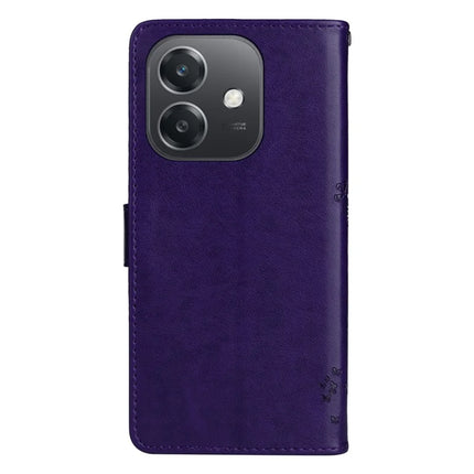 KT Imprinting Flower Series-3 For Oppo A3x 4G / 5G (India) / A3 4G / 5G / A60 5G / A40 4G / A40M 4G Case Cat Tree Pattern Flip Leather Phone Cover