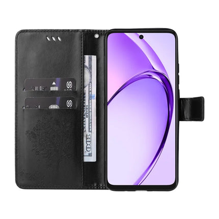 KT Imprinting Flower Series-3 For Oppo A3x 4G / 5G (India) / A3 4G / 5G / A60 5G / A40 4G / A40M 4G Case Cat Tree Pattern Flip Leather Phone Cover
