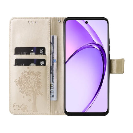 KT Imprinting Flower Series-3 For Oppo A3x 4G / 5G (India) / A3 4G / 5G / A60 5G / A40 4G / A40M 4G Case Cat Tree Pattern Flip Leather Phone Cover