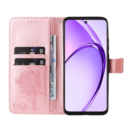 KT Imprinting Flower Series-3 For Oppo A3x 4G / 5G (India) / A3 4G / 5G / A60 5G / A40 4G / A40M 4G Case Cat Tree Pattern Flip Leather Phone Cover