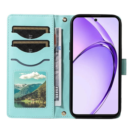 For Oppo A3x 4G / 5G (India) / A3 4G / 5G / A60 5G / A40 4G / A40M 4G Case Wallet Rhombus Leather Phone Cover with Shoulder Strap, Wrist Strap