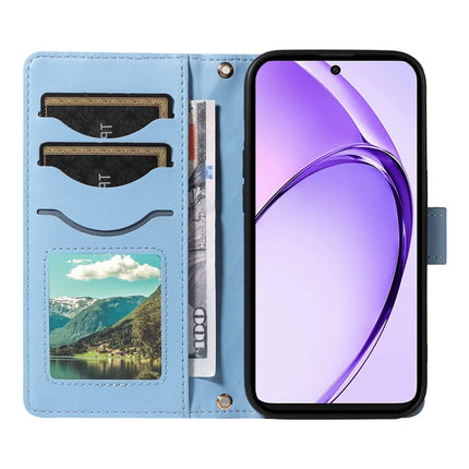 For Oppo A3x 4G / 5G (India) / A3 4G / 5G / A60 5G / A40 4G / A40M 4G Case Wallet Rhombus Leather Phone Cover with Shoulder Strap, Wrist Strap