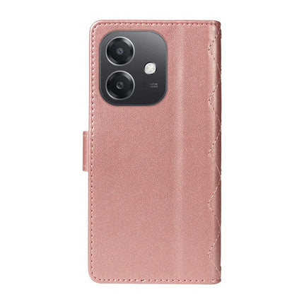 For Oppo A3x 4G / 5G (India) / A3 4G / 5G / A60 5G / A40 4G / A40M 4G Case Wallet Rhombus Leather Phone Cover with Shoulder Strap, Wrist Strap