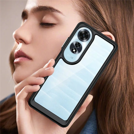 For Oppo A60 4G Case TPU +Acrylic Protective Clear Phone Cover