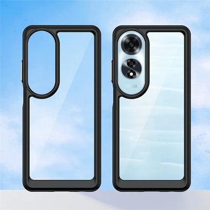 For Oppo A60 4G Case TPU +Acrylic Protective Clear Phone Cover