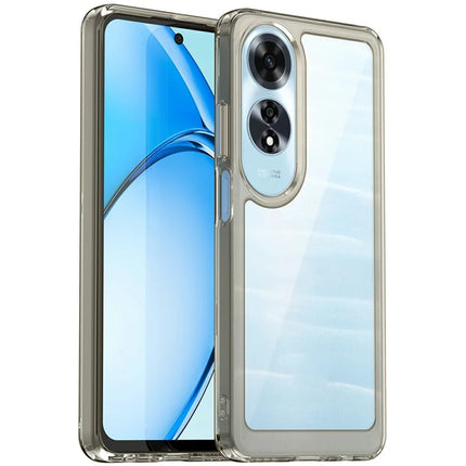 For Oppo A60 4G Case TPU +Acrylic Protective Clear Phone Cover - Transparent Grey