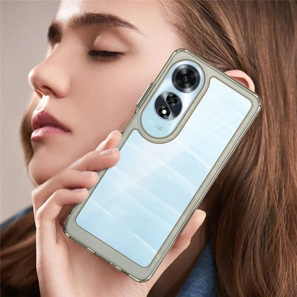 For Oppo A60 4G Case TPU +Acrylic Protective Clear Phone Cover