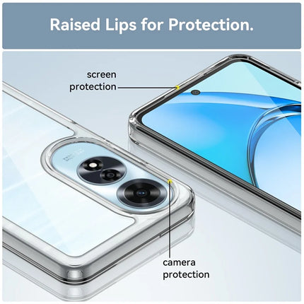 For Oppo A60 4G Case TPU +Acrylic Protective Clear Phone Cover