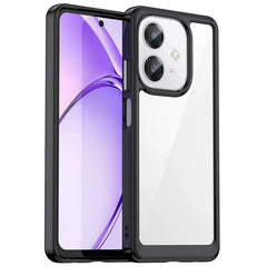 For Oppo A60 5G / A40 4G / A40M 4G / A3x 4G / A3 5G / A3 4G Case TPU +Acrylic Protective Clear Phone Cover - Black