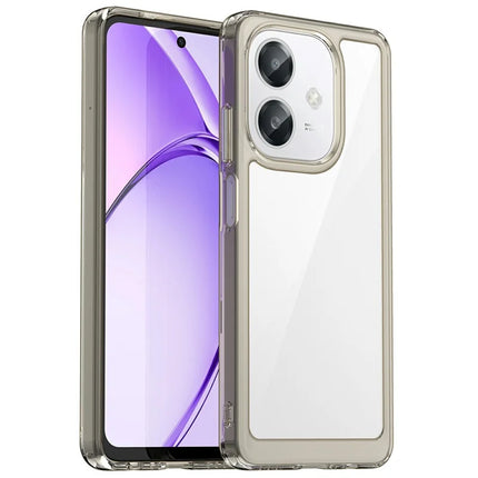 For Oppo A60 5G / A40 4G / A40M 4G / A3x 4G / A3 5G / A3 4G Case TPU +Acrylic Protective Clear Phone Cover - Transparent Grey