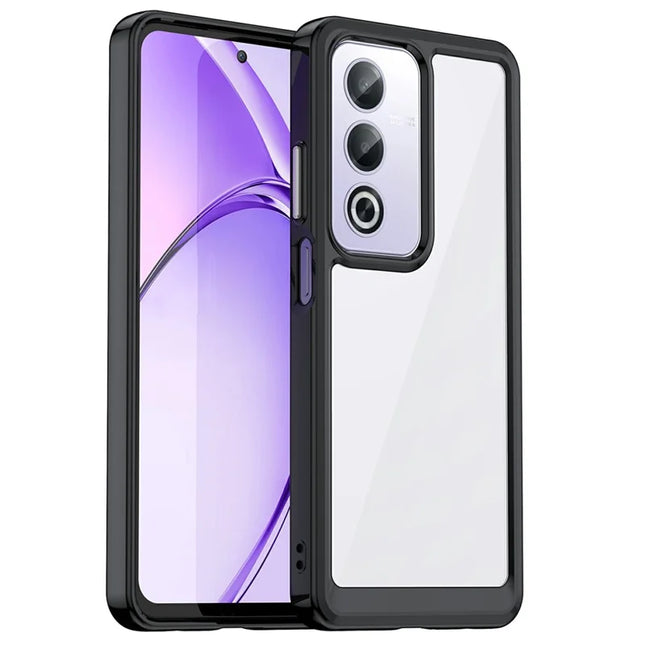 For Oppo A80 5G / A3 Pro (Global) 5G Case TPU +Acrylic Protective Clear Phone Cover - Black