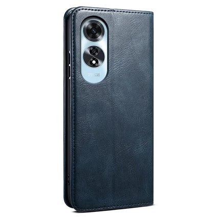 For Oppo A60 4G Case Crazy Horse Texture Waxy Leather Wallet Stand Phone Cover