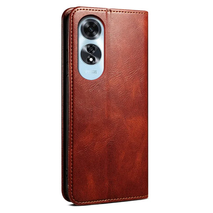For Oppo A60 4G Case Crazy Horse Texture Waxy Leather Wallet Stand Phone Cover