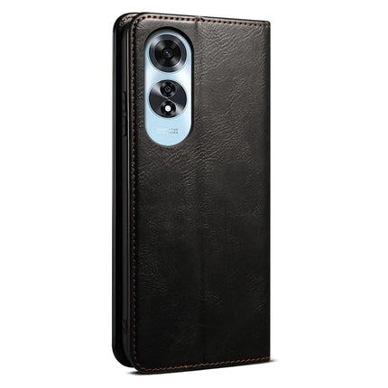 For Oppo A60 4G Case Crazy Horse Texture Waxy Leather Wallet Stand Phone Cover