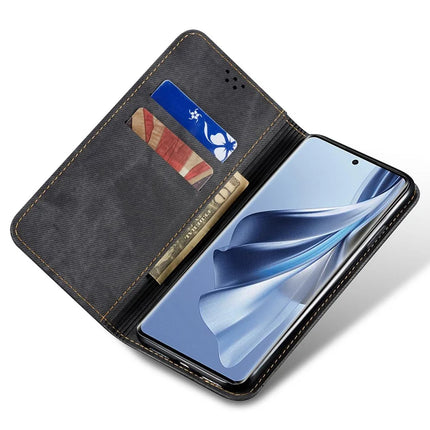 For Oppo A60 4G Case Jeans Cloth Texture Anti-Scratch Leather Stand Phone Cover