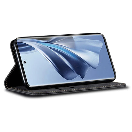 For Oppo A60 4G Case Jeans Cloth Texture Anti-Scratch Leather Stand Phone Cover