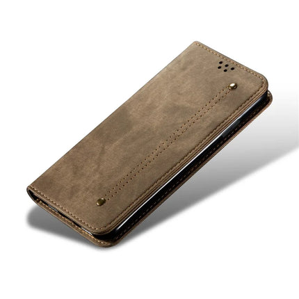 For Oppo A60 4G Case Jeans Cloth Texture Anti-Scratch Leather Stand Phone Cover