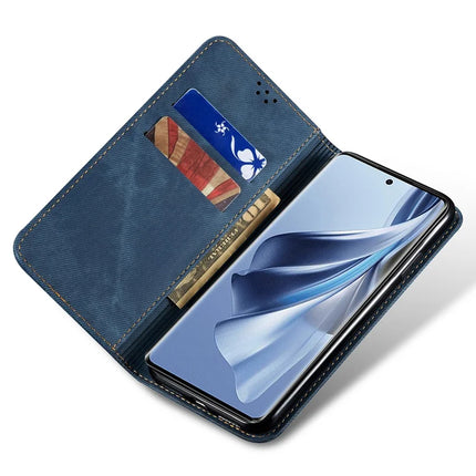 For Oppo A60 4G Case Jeans Cloth Texture Anti-Scratch Leather Stand Phone Cover