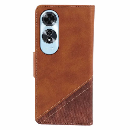 For Oppo A60 4G Case Splicing Texture Leather Phone Cover Viewing Stand