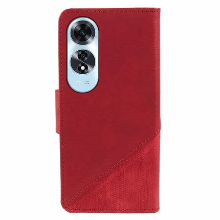 For Oppo A60 4G Case Splicing Texture Leather Phone Cover Viewing Stand
