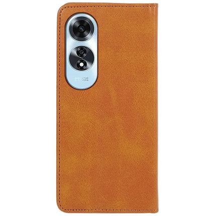 For Oppo A60 4G Case Strong Magnetic PU Leather Phone Cover Calf Texture