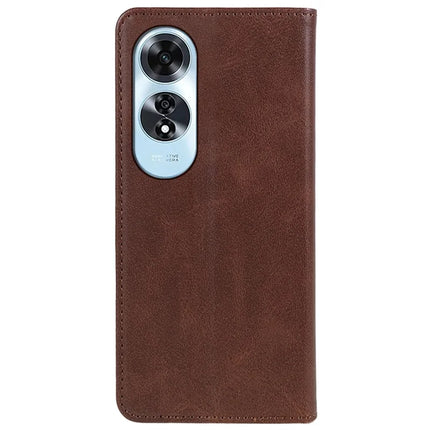 For Oppo A60 4G Case Strong Magnetic PU Leather Phone Cover Calf Texture