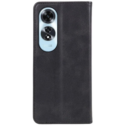 For Oppo A60 4G Case Strong Magnetic PU Leather Phone Cover Calf Texture