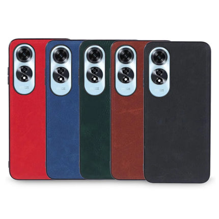 For Oppo A60 4G Case Retro Leather Coated PC+TPU Phone Cover