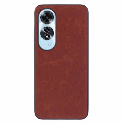 For Oppo A60 4G Case Retro Leather Coated PC+TPU Phone Cover - Brown
