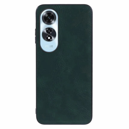 For Oppo A60 4G Case Retro Leather Coated PC+TPU Phone Cover - Green