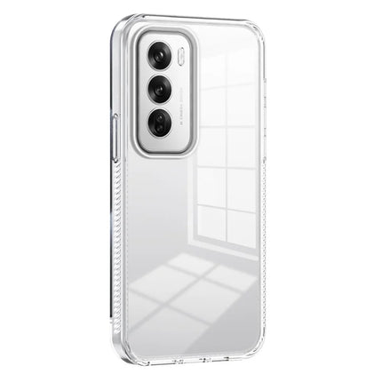 For Oppo Reno12 5G (Global) Clear Phone Case TPU+PC Anti-Slip Drop-Proof Back Cover - Transparent